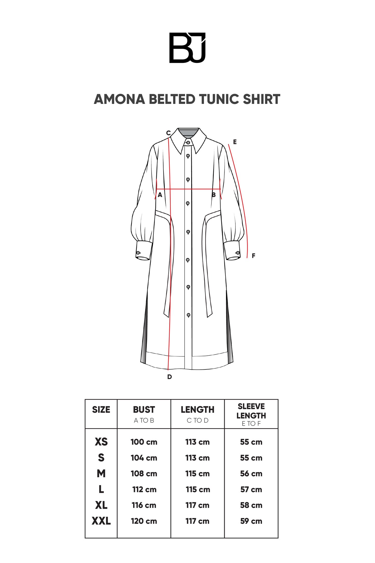 Amona Belted Tunic Shirt - Terracota