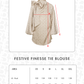 Festive Finesse Tie Blouse - Maple