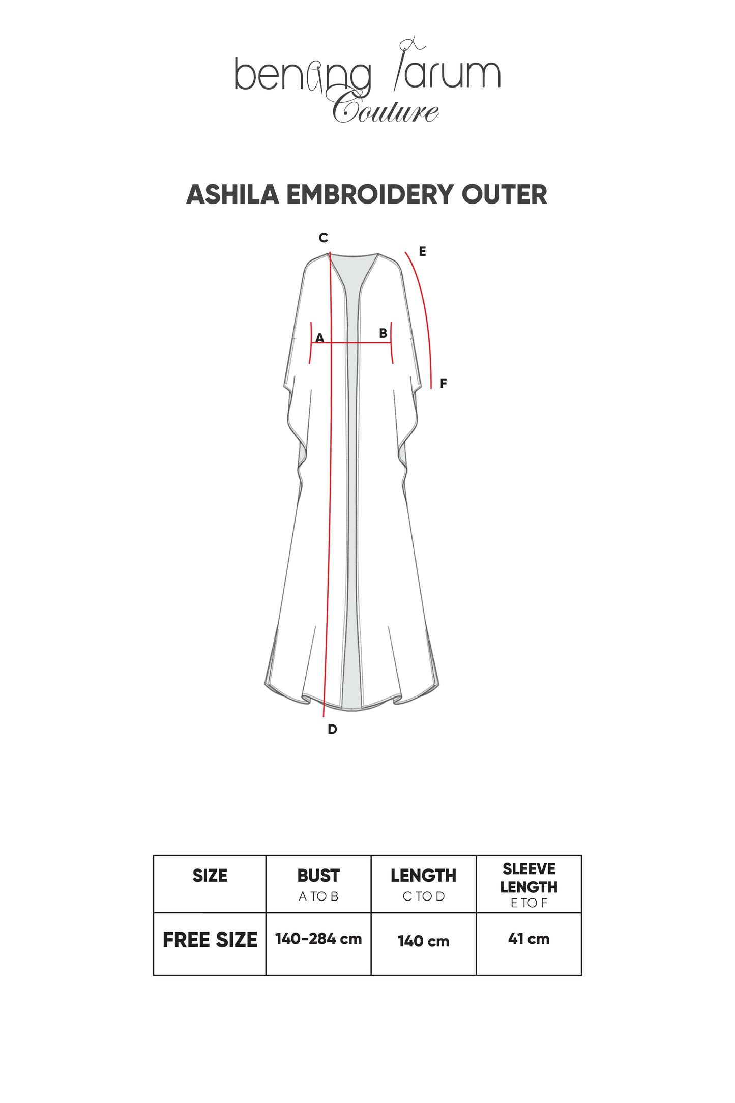 Ashila Embroidery Outer - Black