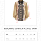 Blooming Eid Back Pleated Shirt - Blue Bell
