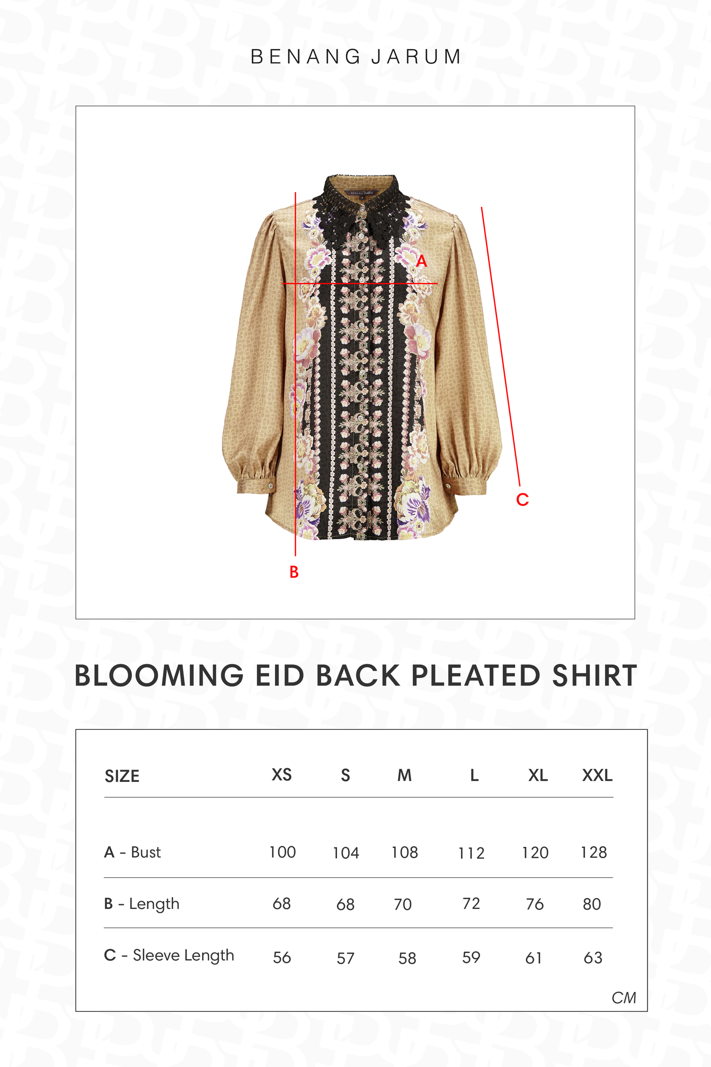 Blooming Eid Back Pleated Shirt - Blue Bell