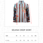 Selena Crop Shirt - Navy Peony