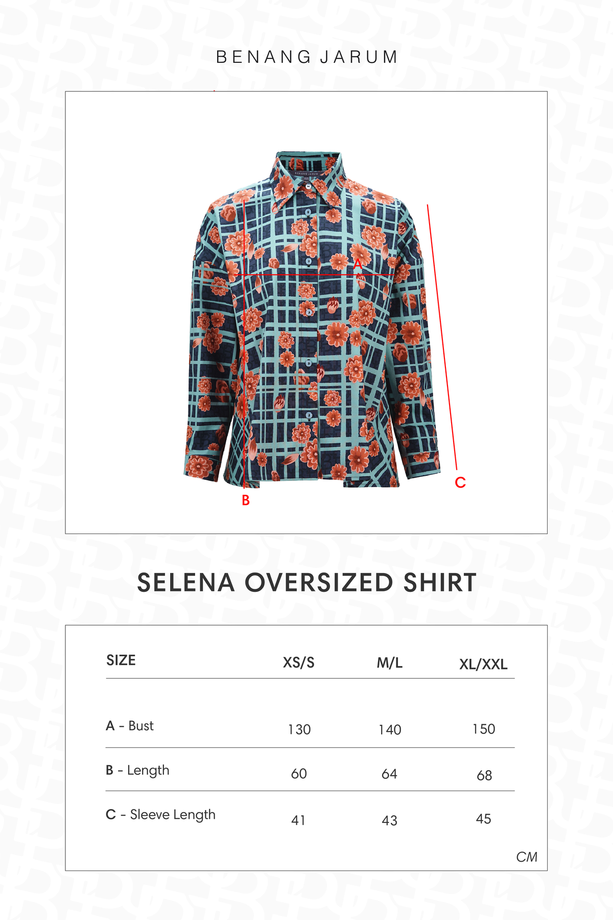Selena Oversized Shirt - Navy Peony