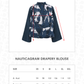 Nauticagram Drapery Blouse - Ocean