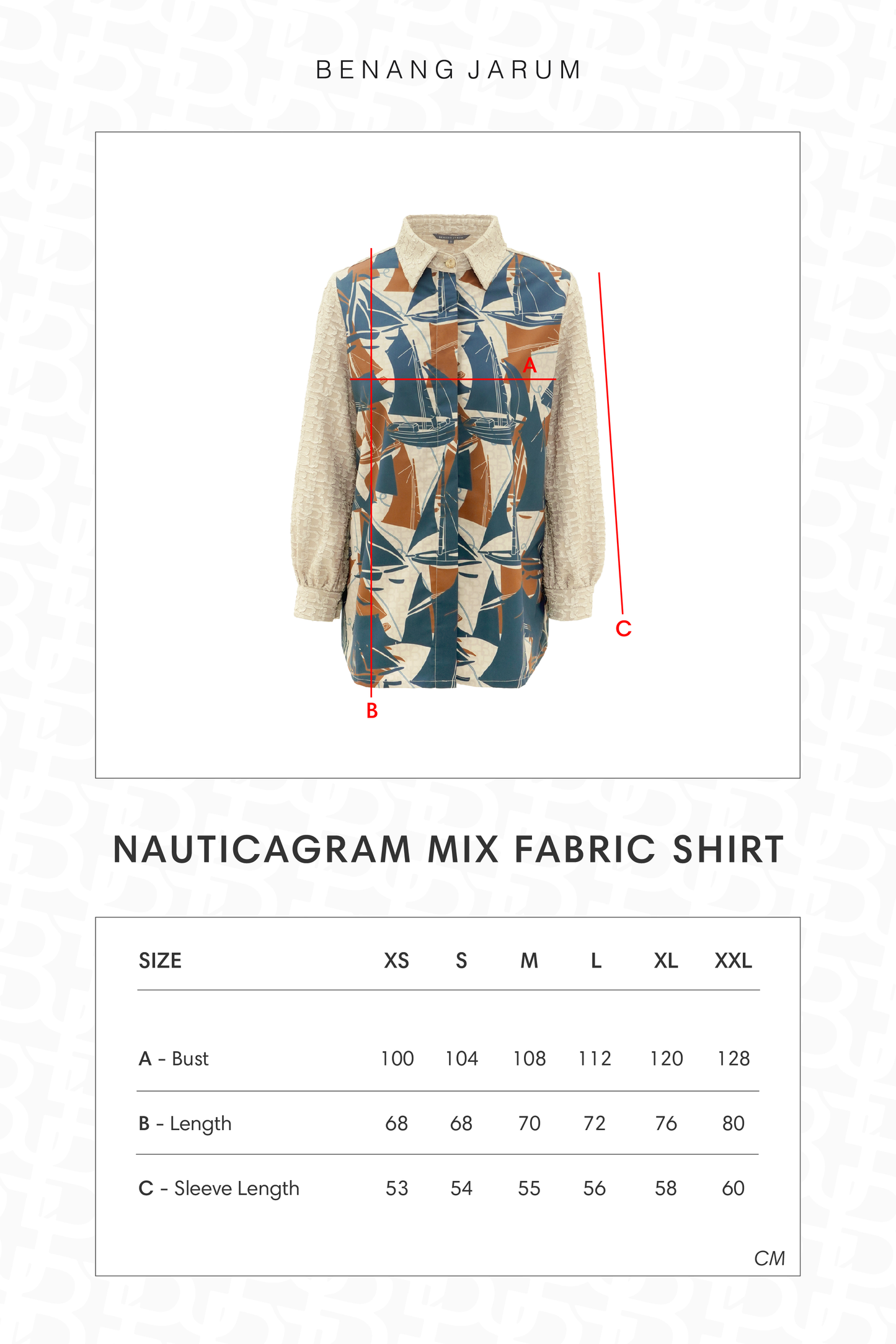 Nauticagram Mix Fabric Shirt - Coral