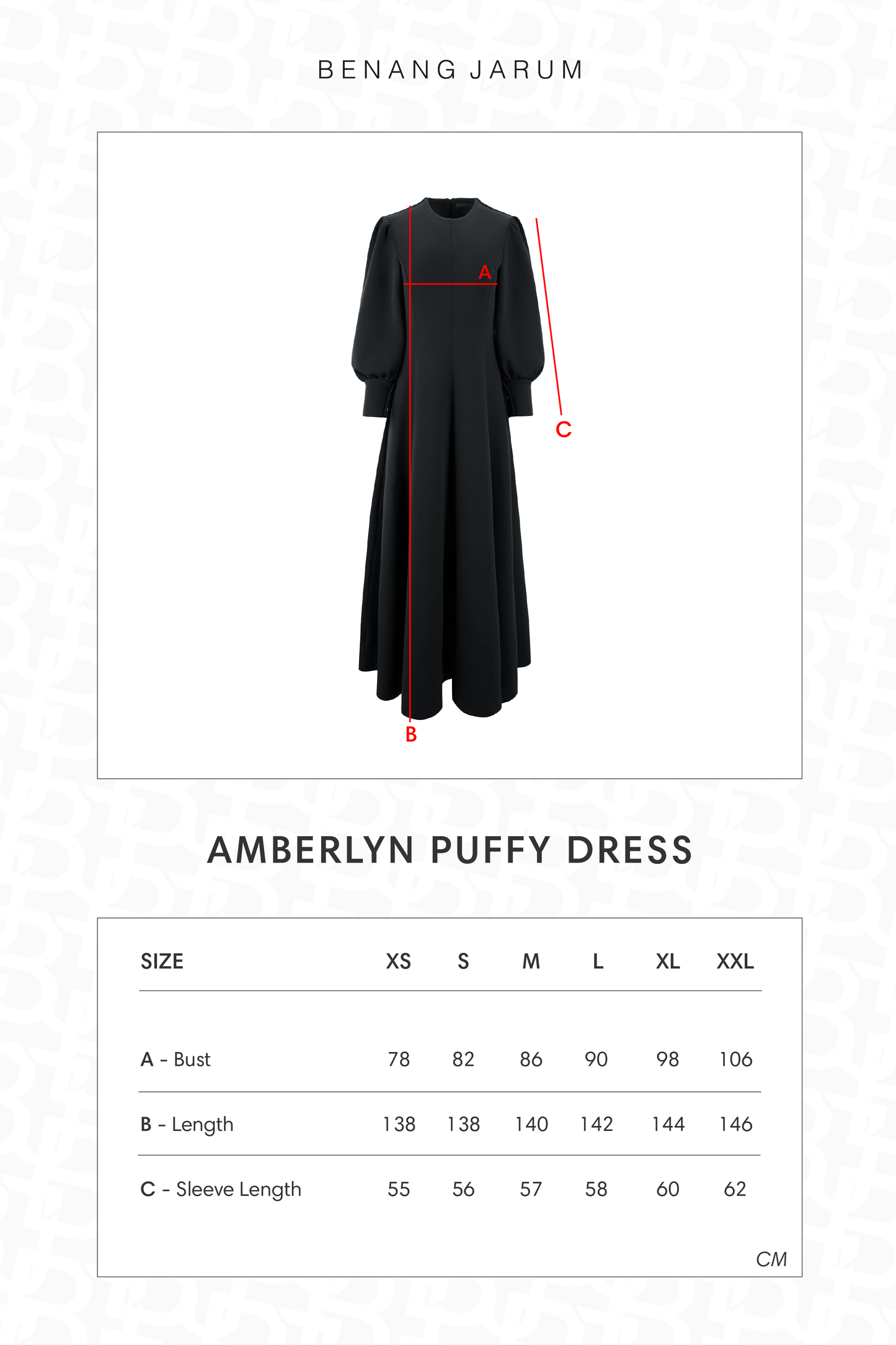 Amberlyn Puffy Dress - Black