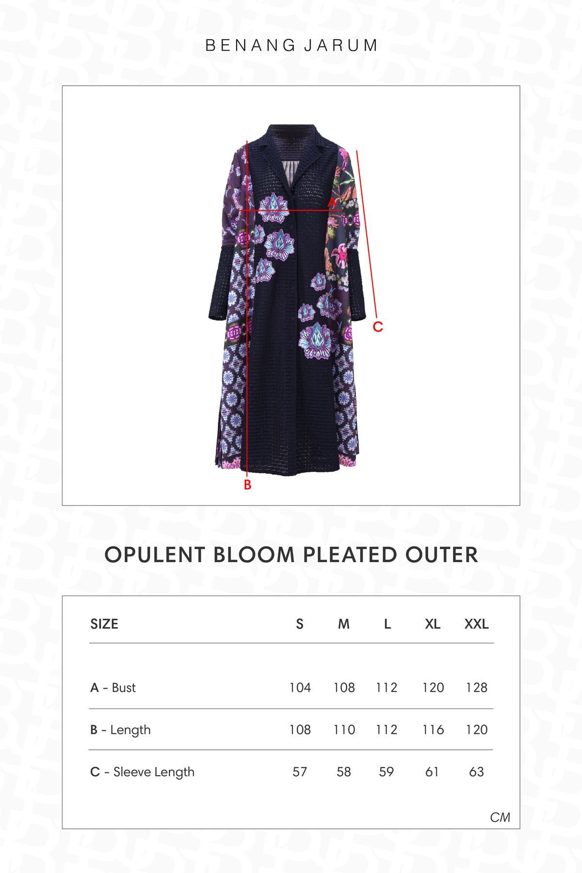 Opulent Bloom Pleated Outer - Midnight Mosaic