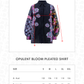 Opulent Bloom Pleated Shirt - Midnight Mosaic