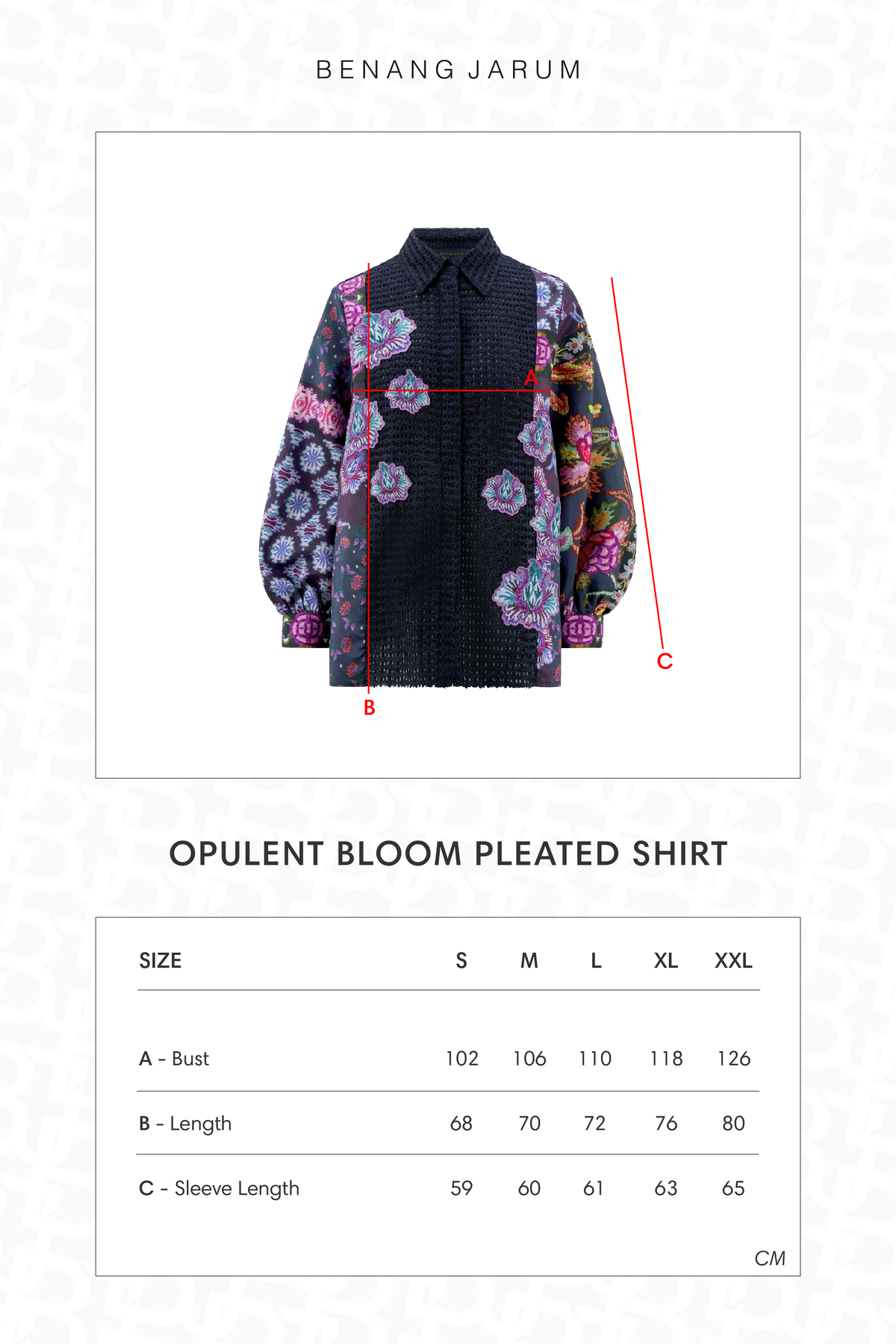 Opulent Bloom Pleated Shirt - Midnight Mosaic