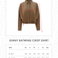 Ginny Batwing Crop Shirt - Brown