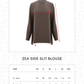 Zea Side Slit Blouse - Dark Taupe
