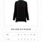 Zea Side Slit Blouse - Black