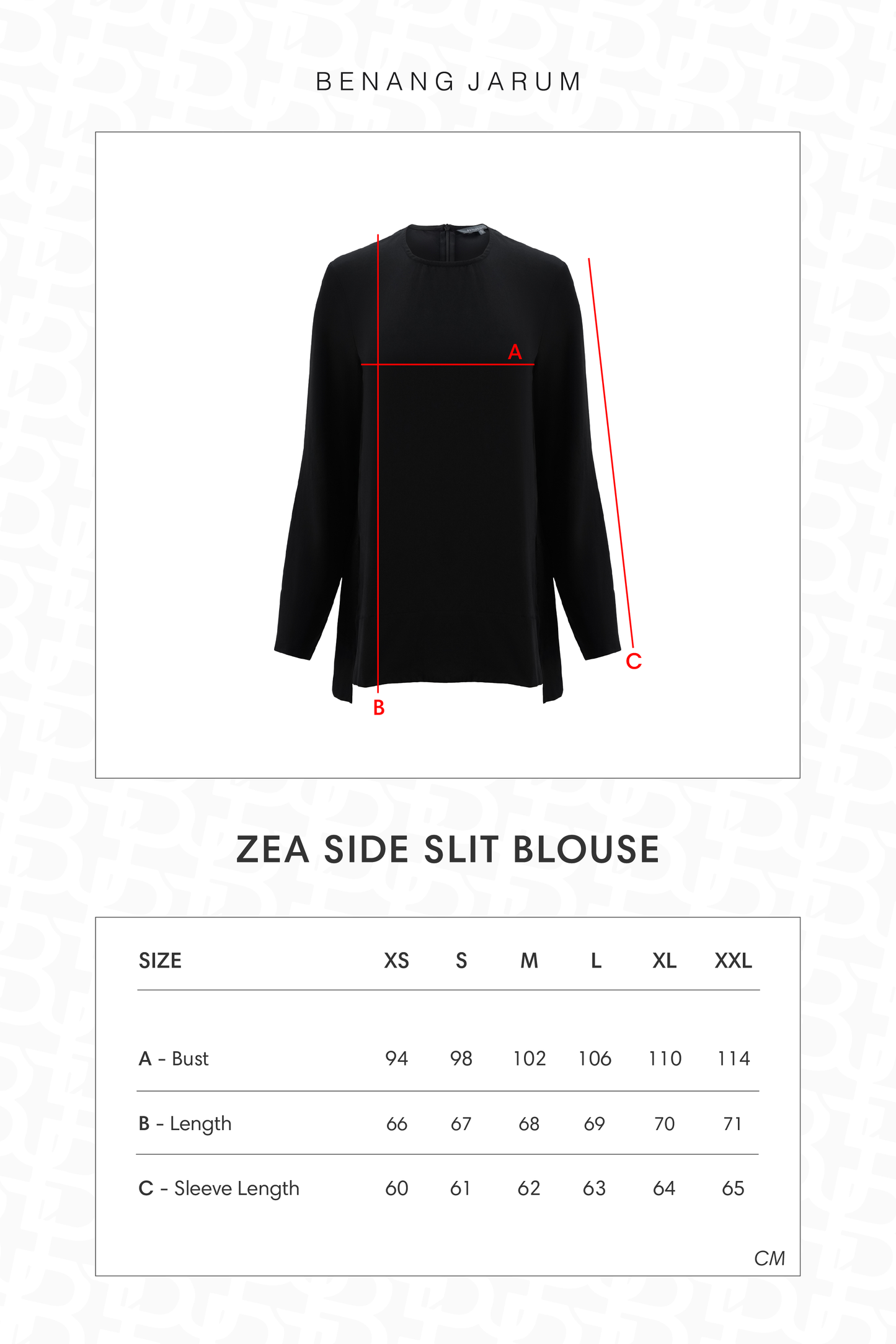 Zea Side Slit Blouse - Black