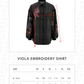 Viola Embroidery Shirt - Dark Viola