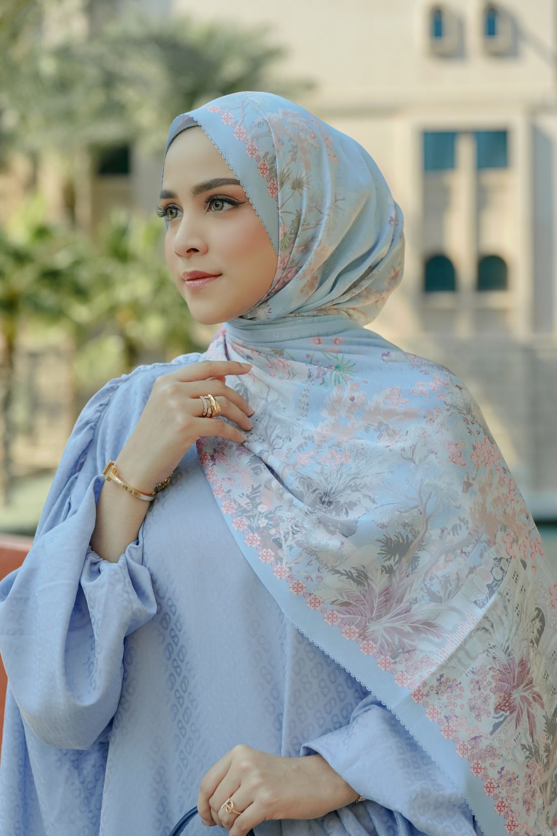 Al Qasr Satin Shawl - Mosaic