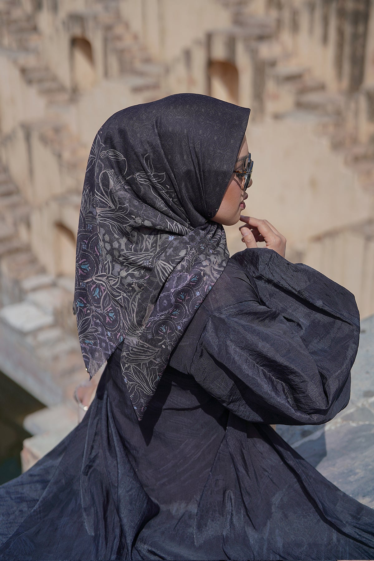 Maharani Voal Square - Black