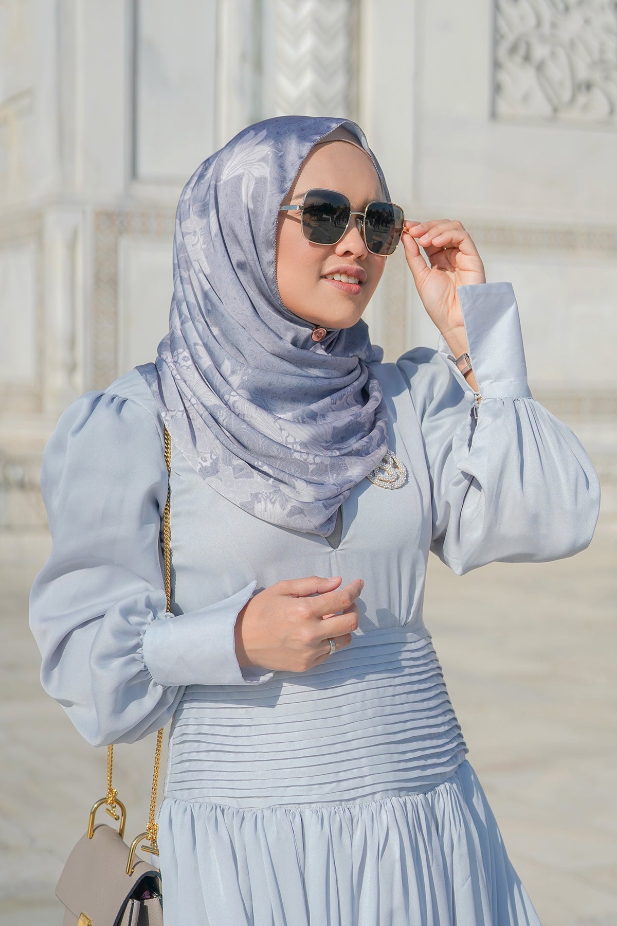 Maharani Twisted Instant - Grey – Buttonscarves Malaysia