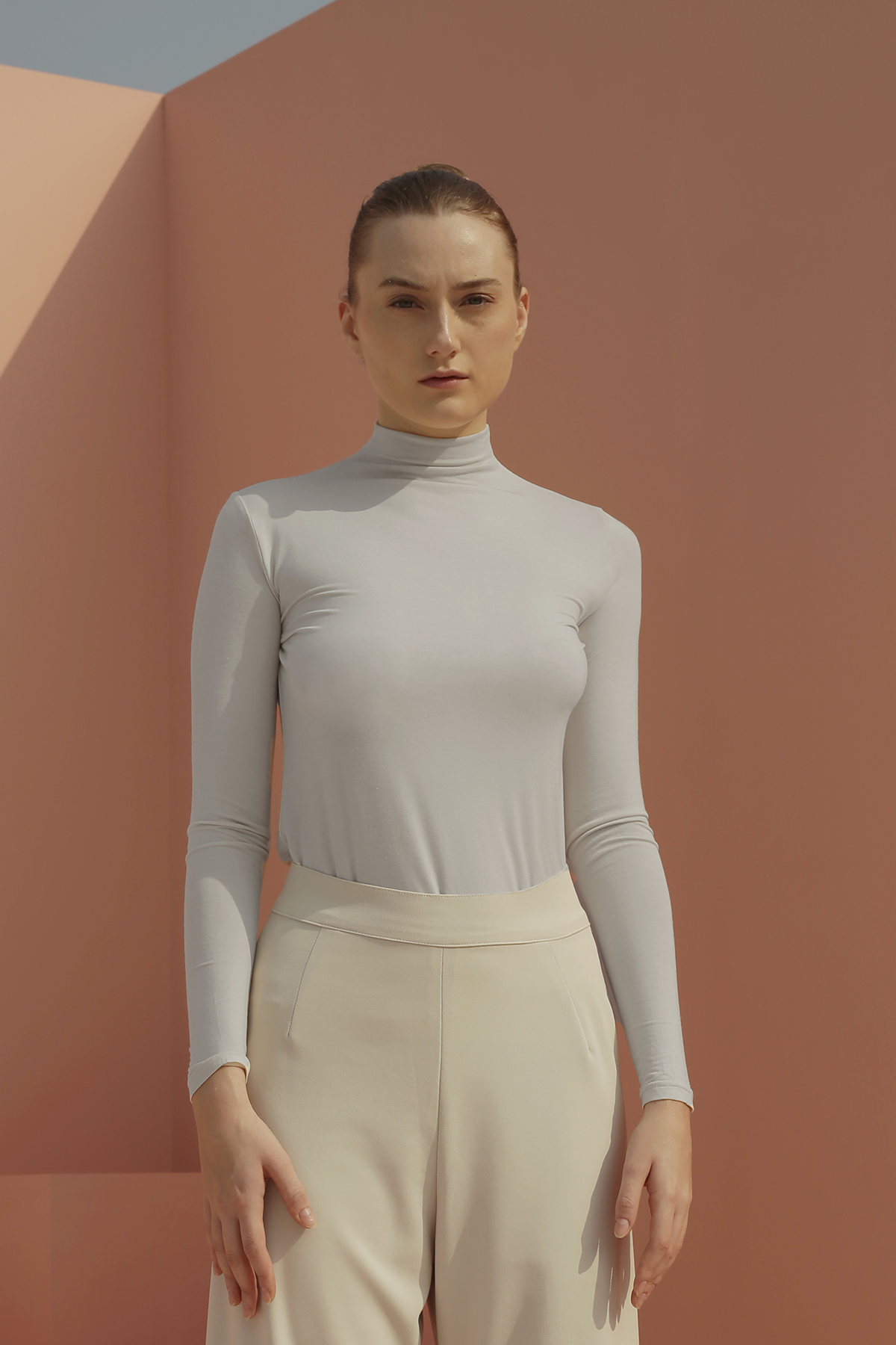 Everyday High Neck Inner - Light Grey – Buttonscarves Malaysia