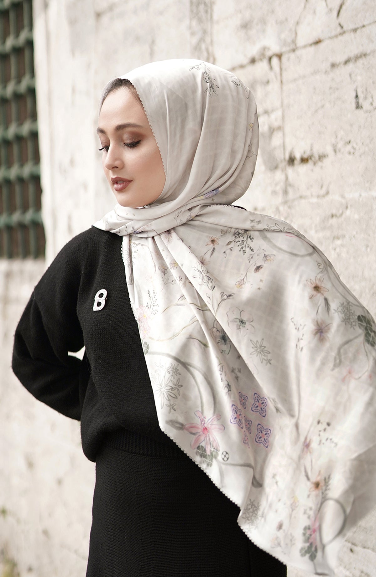 Sofya Satin Shawl - Coriander
