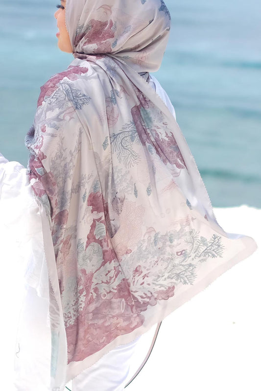 Song of the Sea Satin Shawl - Algae