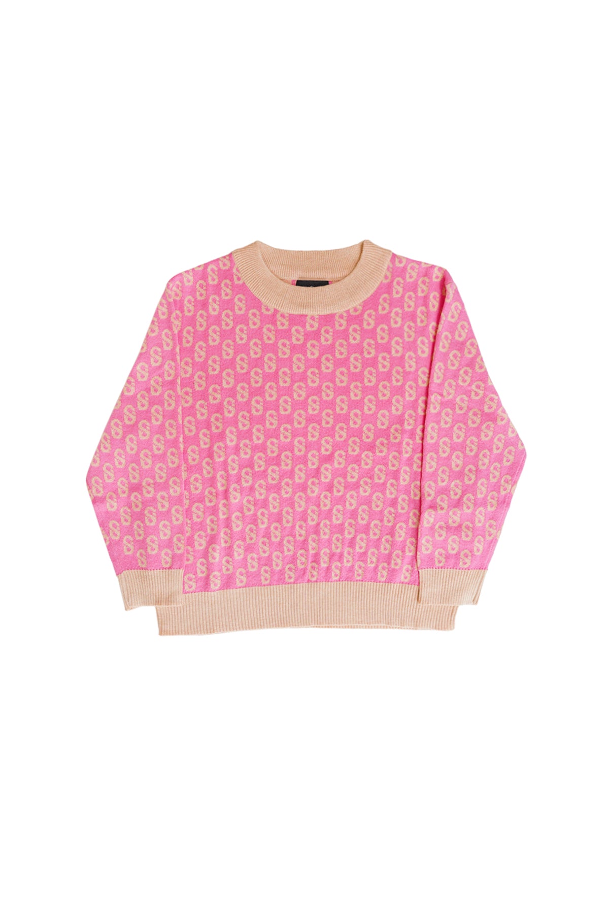 Everyday Kid's Monogram Sweater - Flamingo