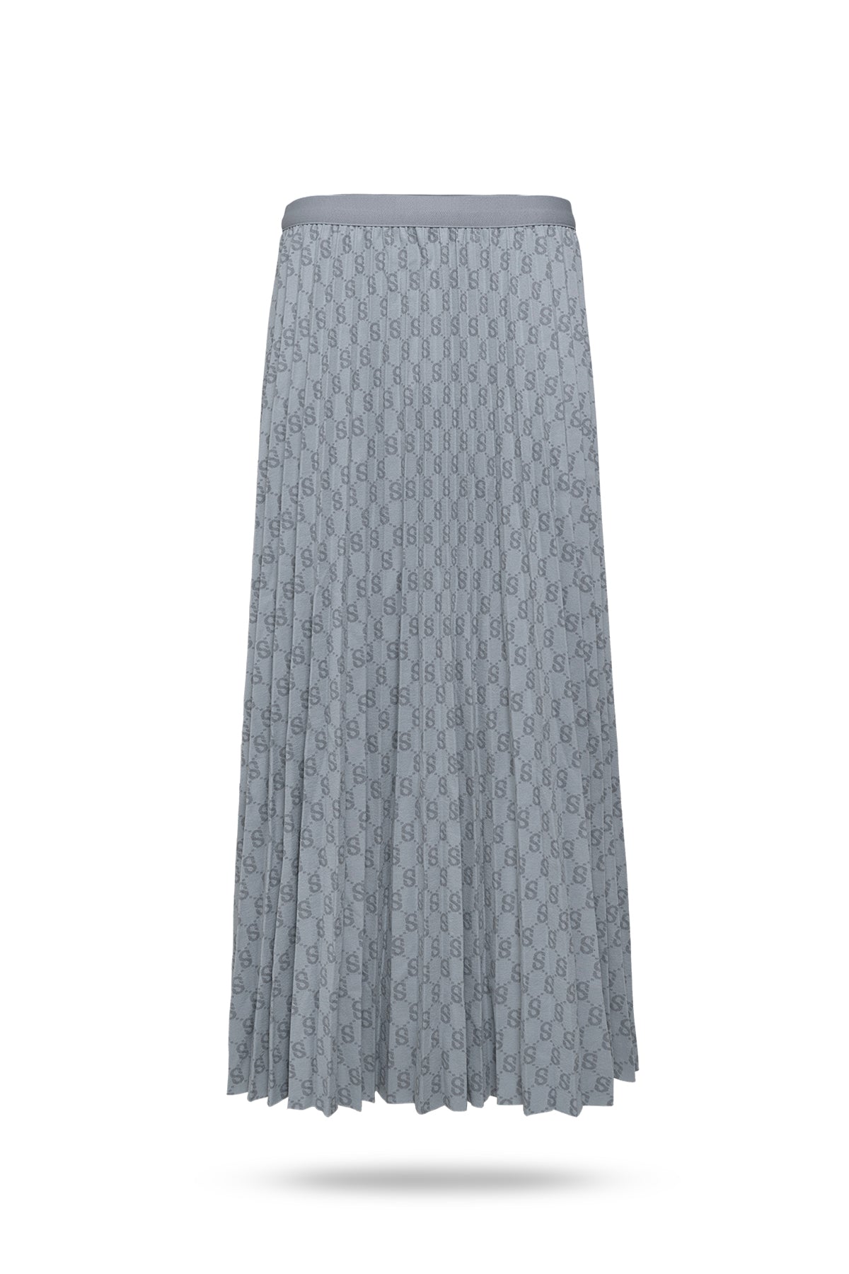 Monogram Pleated Skirt - Grayish