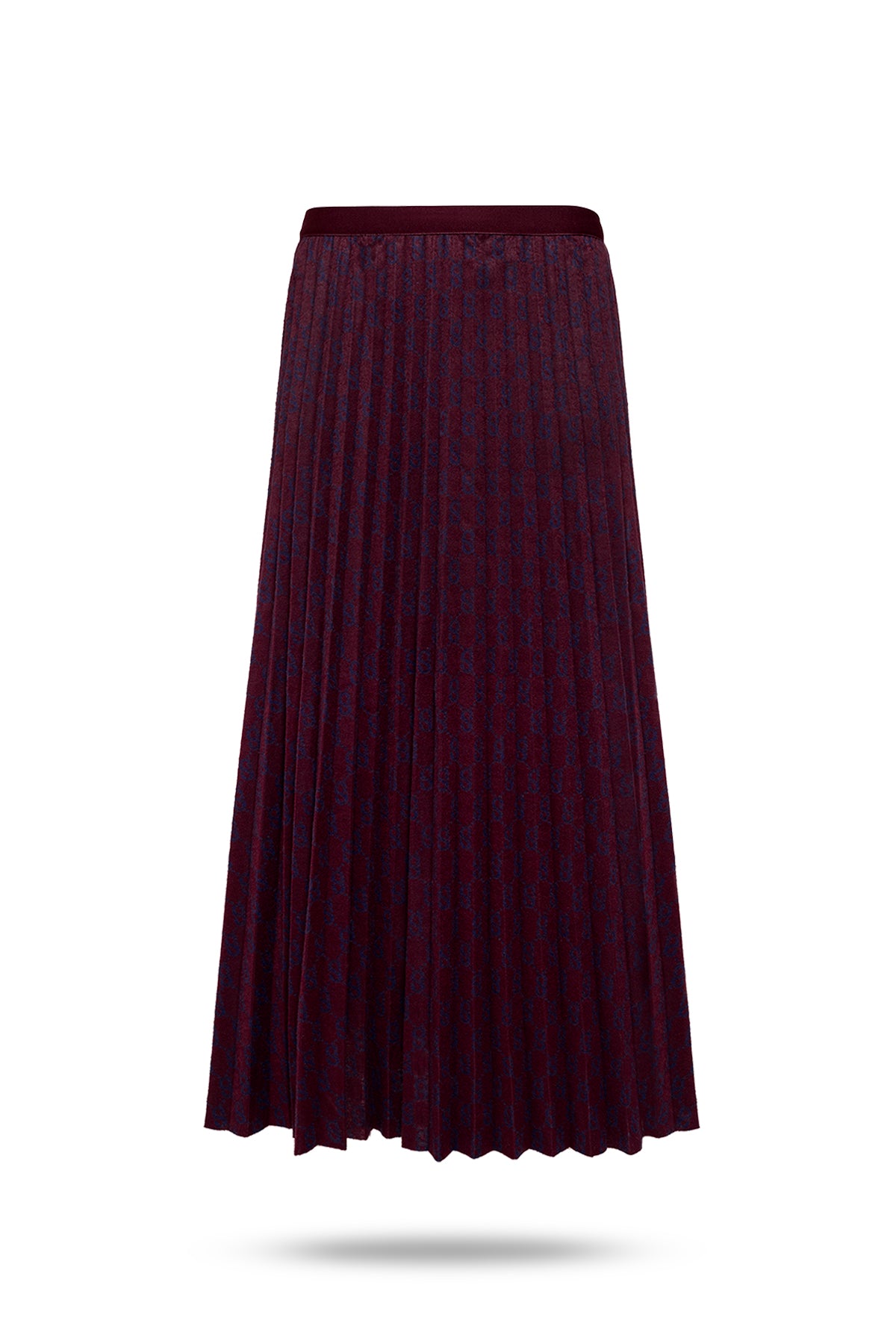 Monogram Pleated Skirt - Urban Red