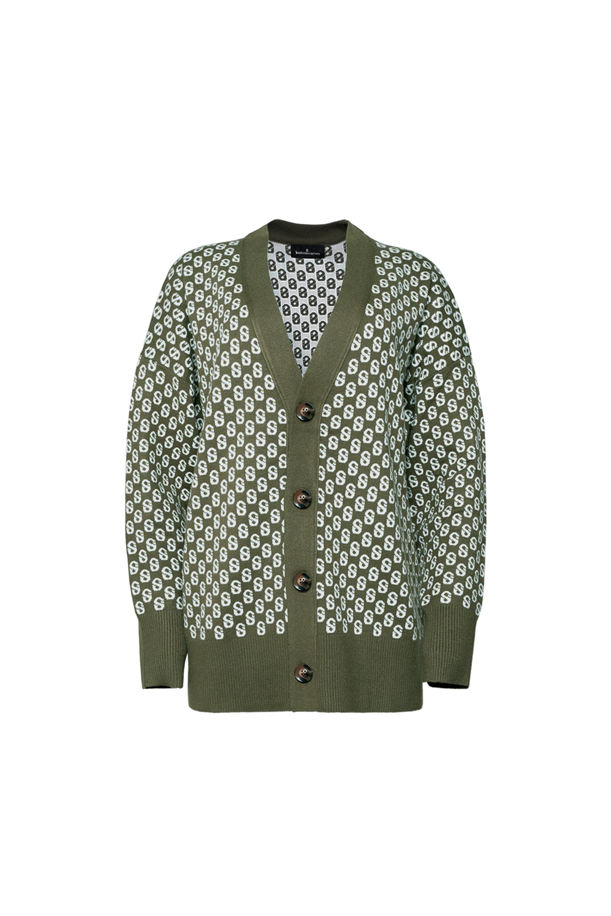 Signature Monogram Cardigan - Sage Green